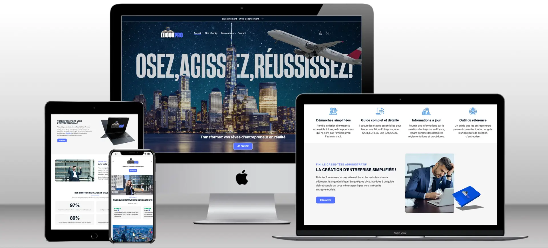 Mockup du site ebook pro