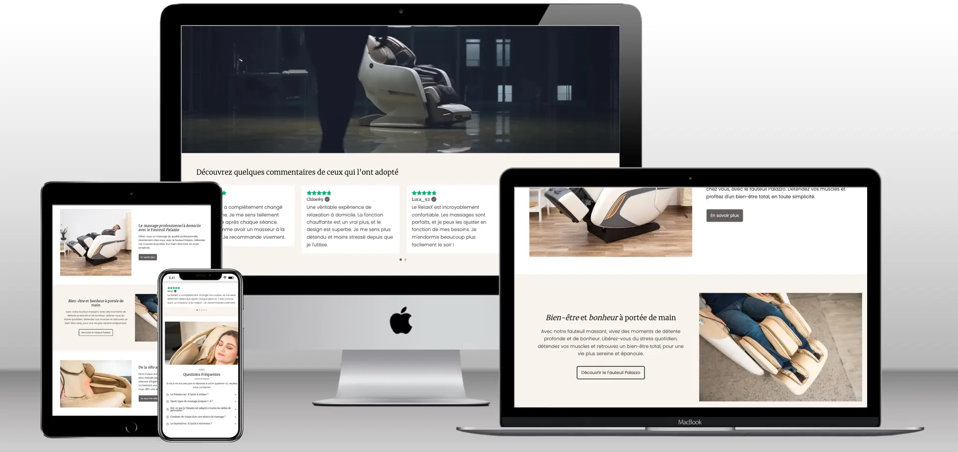 Mockup du site body heaven