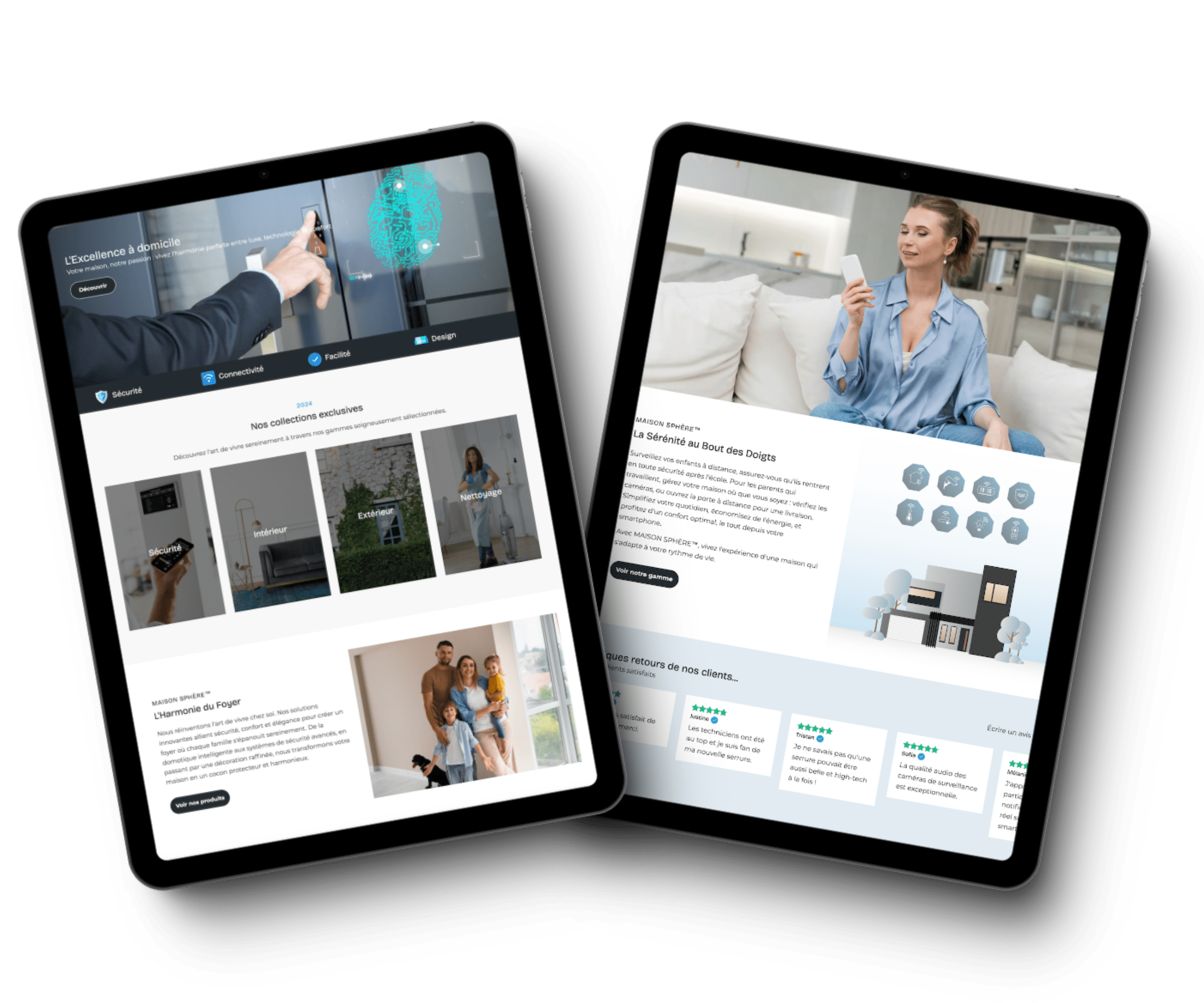Mockup du site maison sphere